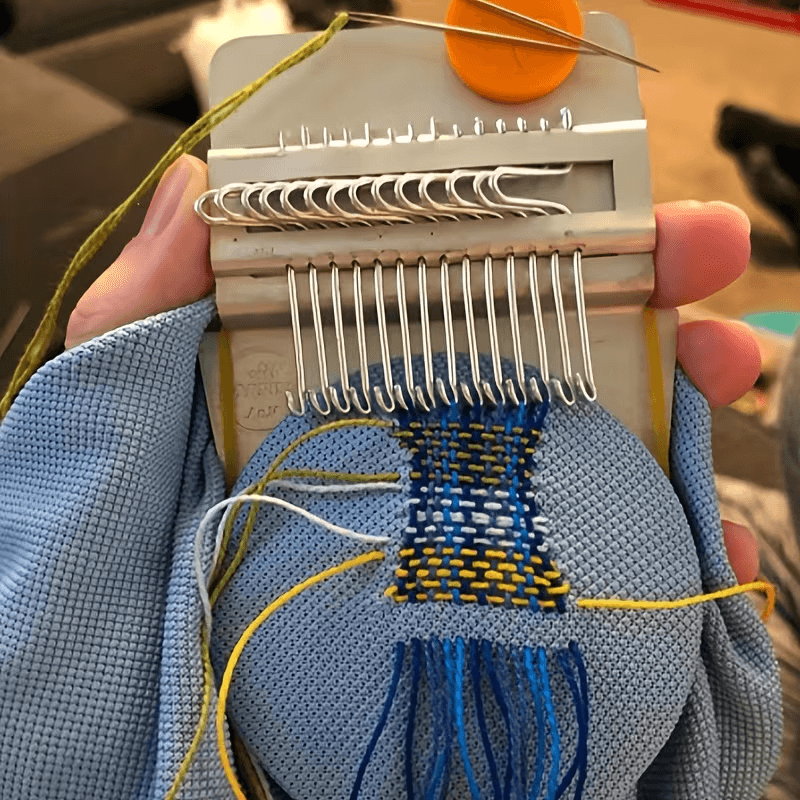 Hand Darning Loom Tool for Fast Fabric Repairs, Reinforcement & Decorative Patching
