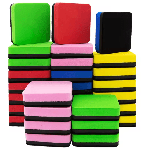 Magnetic Whiteboard Erasers (10-Pack) – Dual-Color Marker Cleaner for Office & Classroom Use