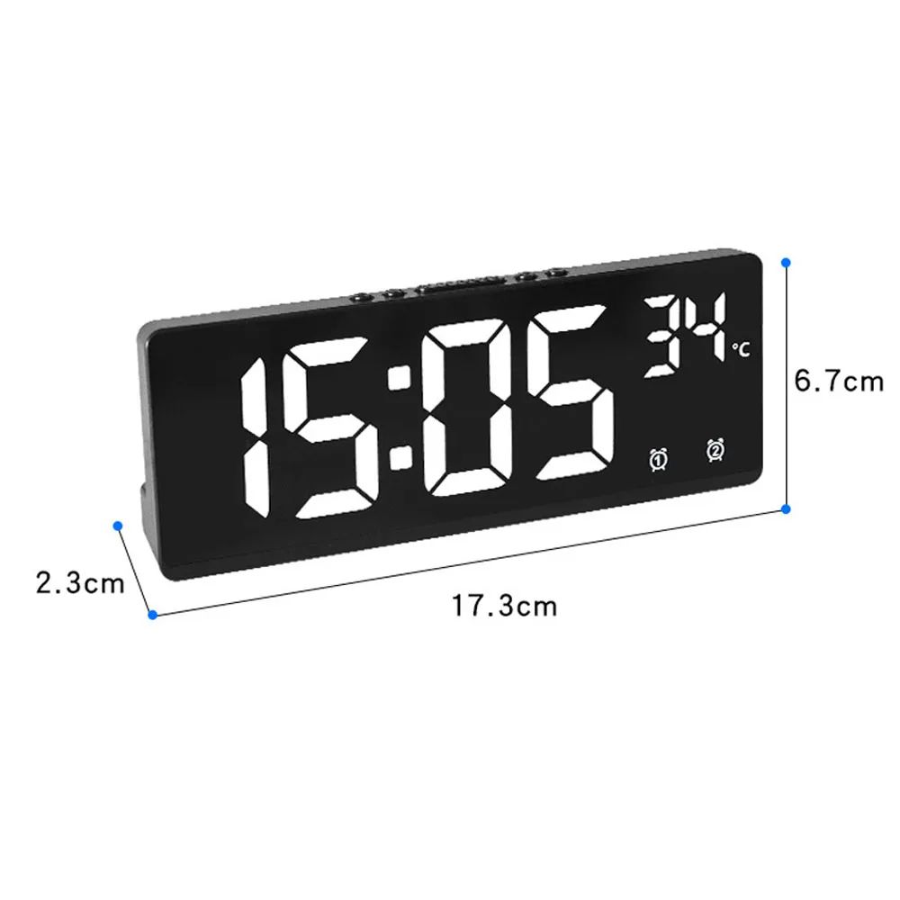 Voice Control LED Digital Alarm Clock with Temperature