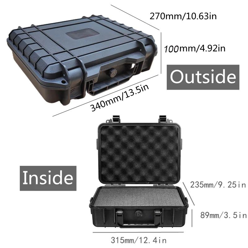 Waterproof Hard Shell Protective Carry Case with Customizable Foam Insert – Shockproof Lockable Tool