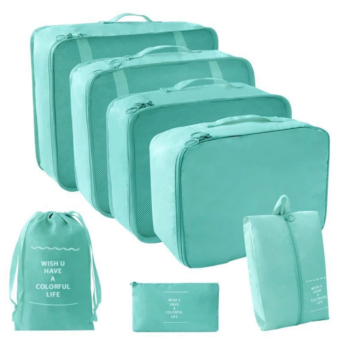 7 Piece Travel Packing Cubes Set