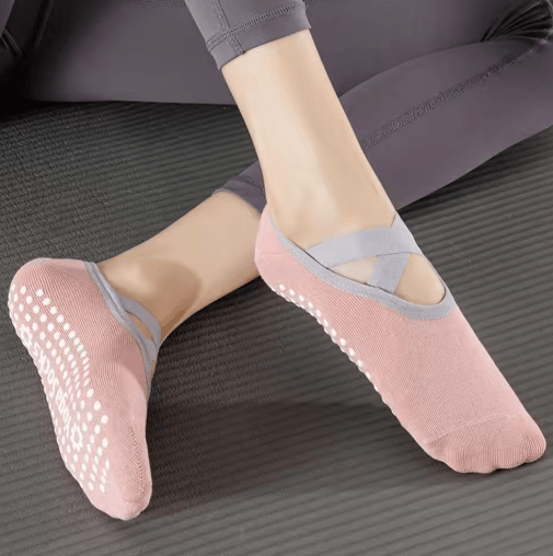Professional Womens Anti Slip Yoga Socks Breathable Grip and Strap Pilates and Ballet Socks