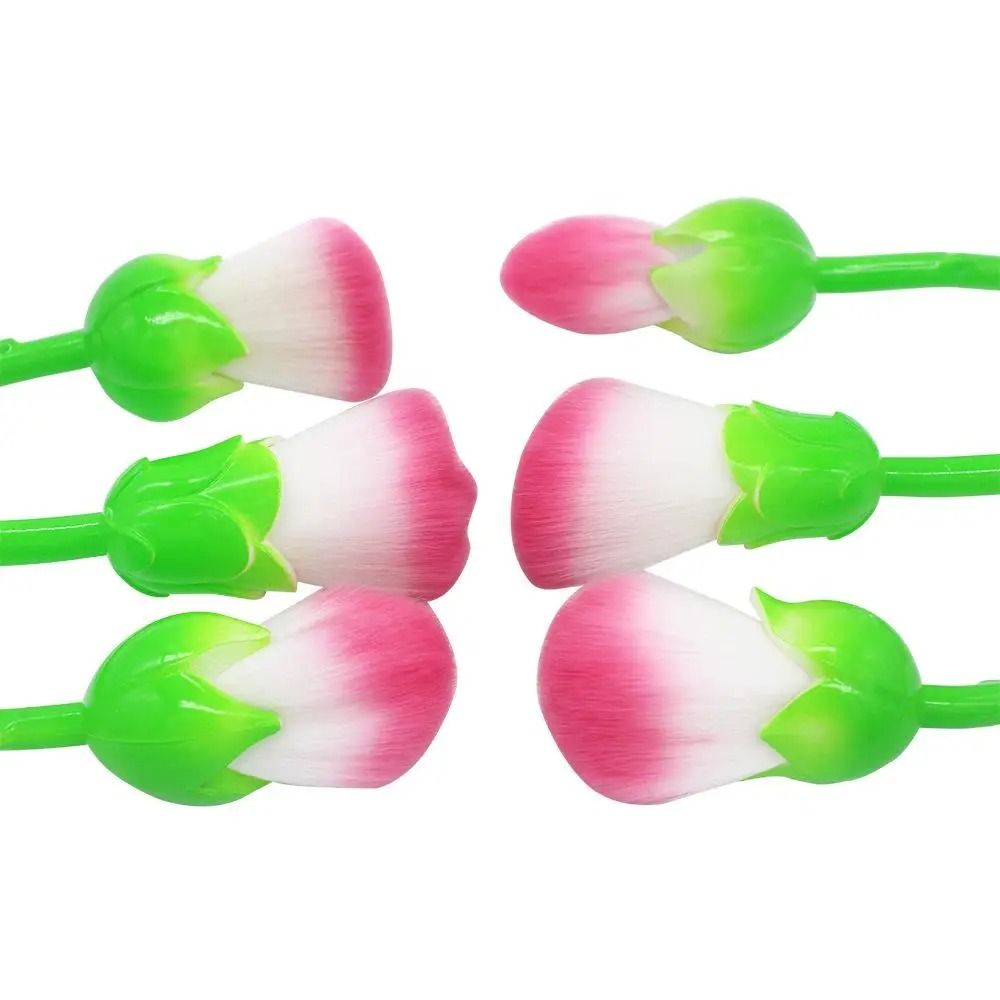 6-Piece Rose Flower Professional Makeup Brush Set – Enchanted Garden Cosmetic Collection