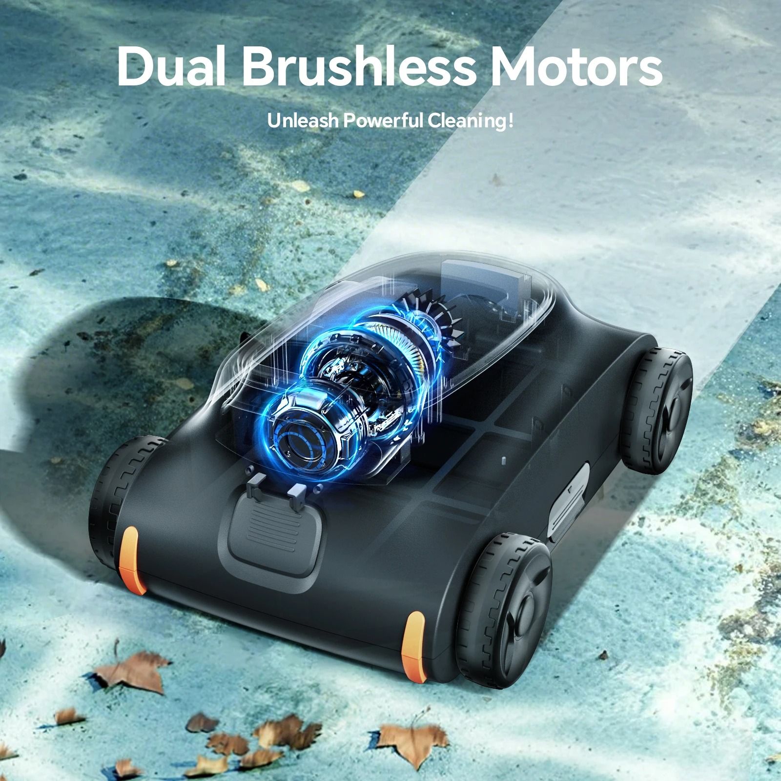 Cordless Robotic Pool Cleaner with Long Runtime for Above Ground Pools