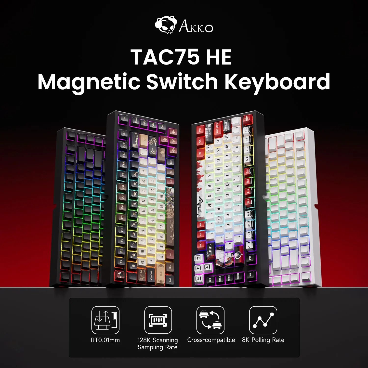 TAC75 HE Magnetic Switch Gaming Keyboard 75 Percent Rapid Trigger RGB Esports Wired Keyboard