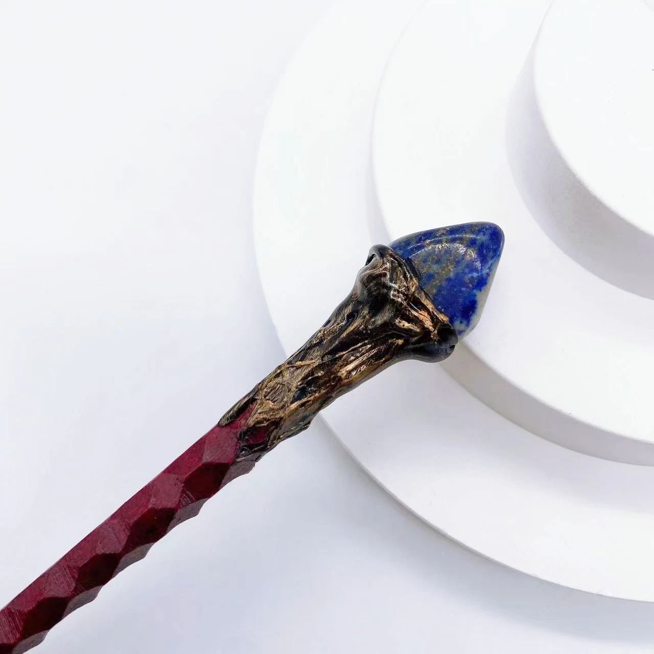 Natural Crystal Magic Wand Rose Quartz Witchcraft Scepter