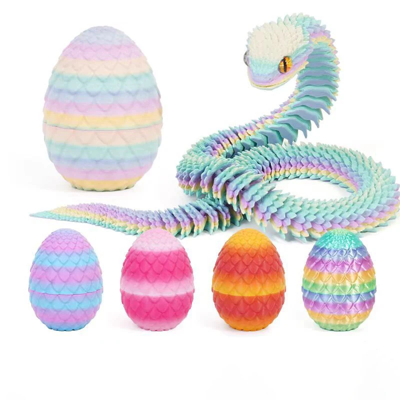Egg Toys Creative Stress Relief, Printing Action Figure Snake, Moveable Rotation Desktop Ornaments, Anime Figures