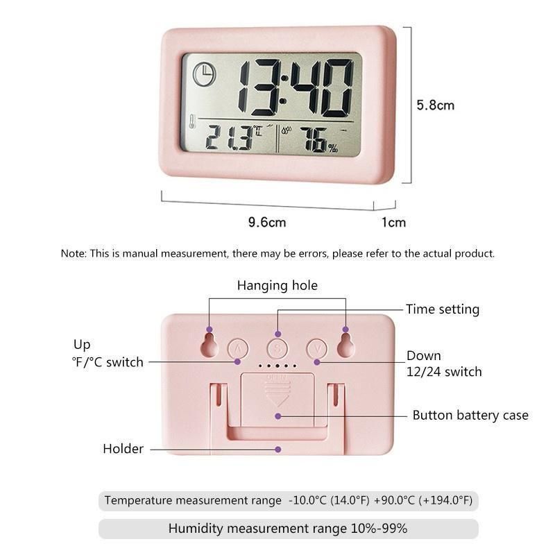 Large-Display Digital Clock Thermometer & Hygrometer - Ultra-Thin Temperature & Humidity Monitor