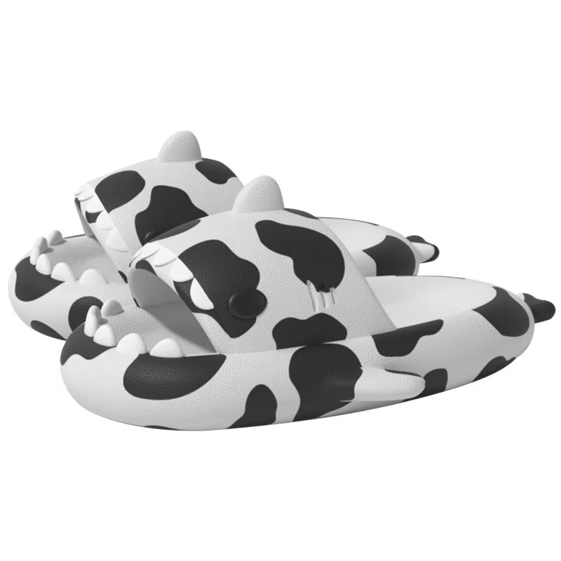 Men Luminous Christmas Shark Slippers, Pirate Milk Cow Sandals, Non-slip EVA Flip Flops, Adult Bathroom Shoes