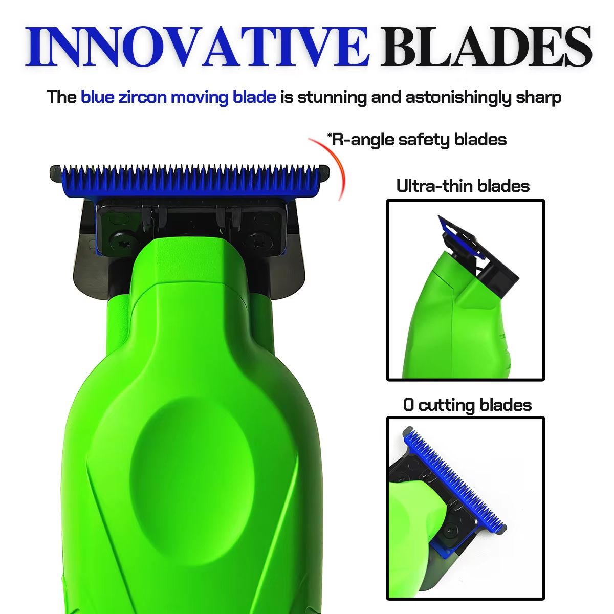 BRDCLIP BRD9615 Professional Mens Hair Trimmer 9000RPM High Speed Electric Clipper with DLC Blue Blade