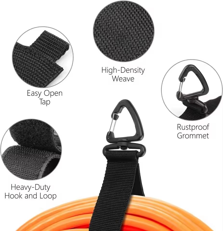 Rotating Buckle Cord Organizer Holder with Heavy-Duty Straps