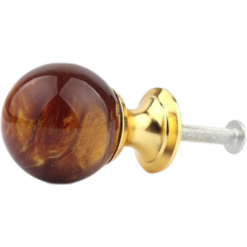 Amber Shell Tiger Eye Cabinet Handles Gold Drawer Knobs Luxury Furniture Pulls