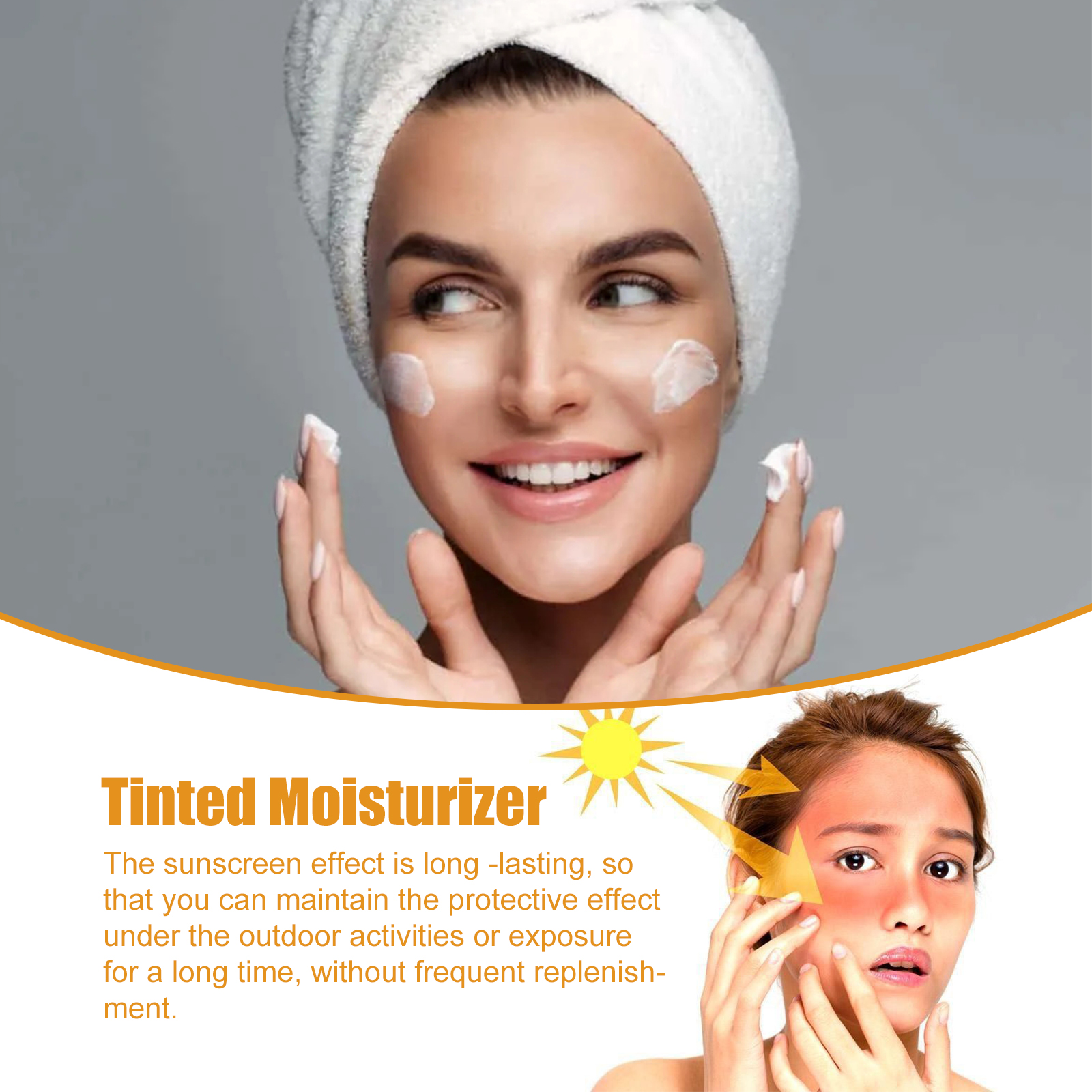 Tinted Sunscreen Foundation Cream with Oil Control Waterproof UV Protection