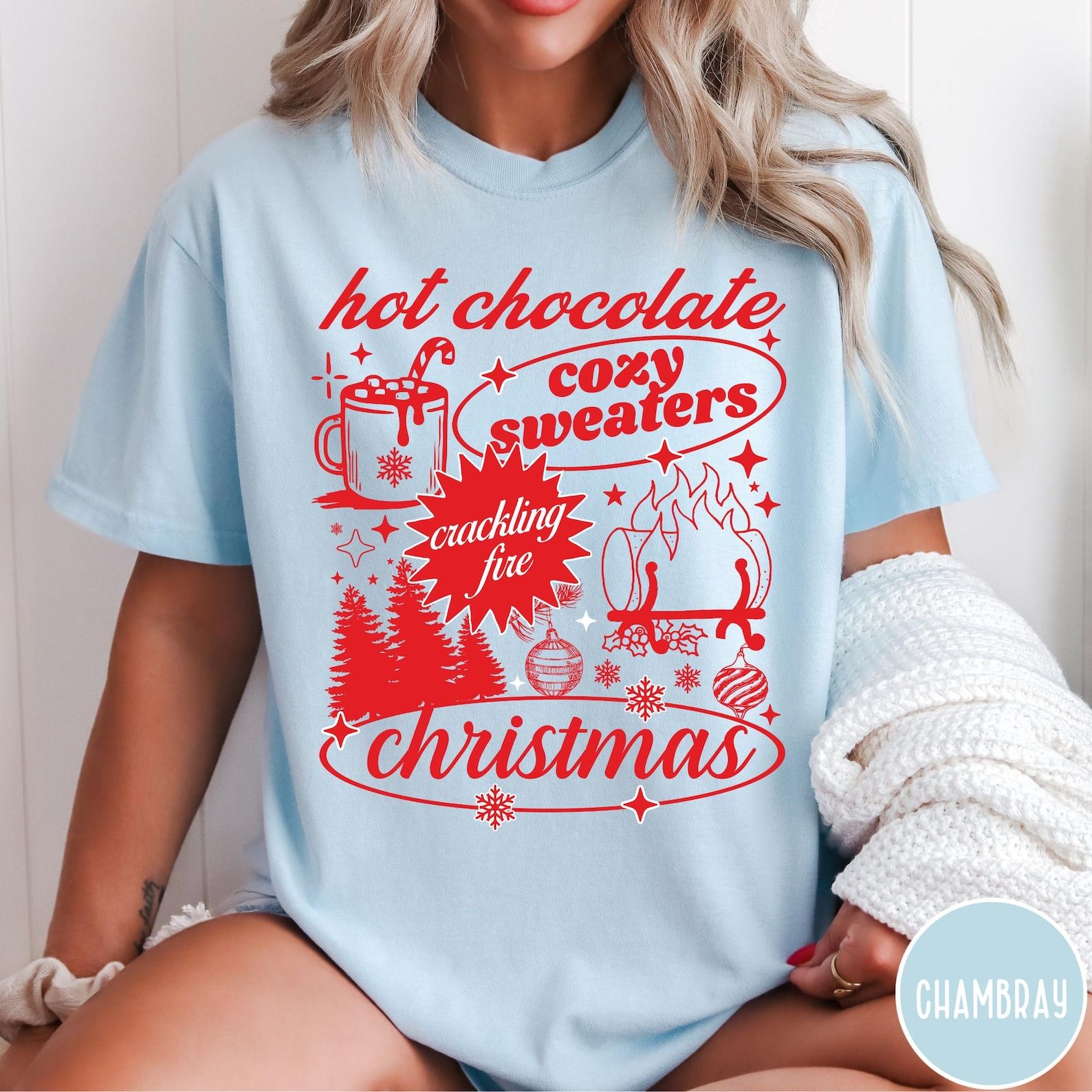 Vintage Christmas Comfort Colors T-Shirt, Women's Christmas Retro Shirt, Trendy Holiday Tee, Cute Christmas Tshirt