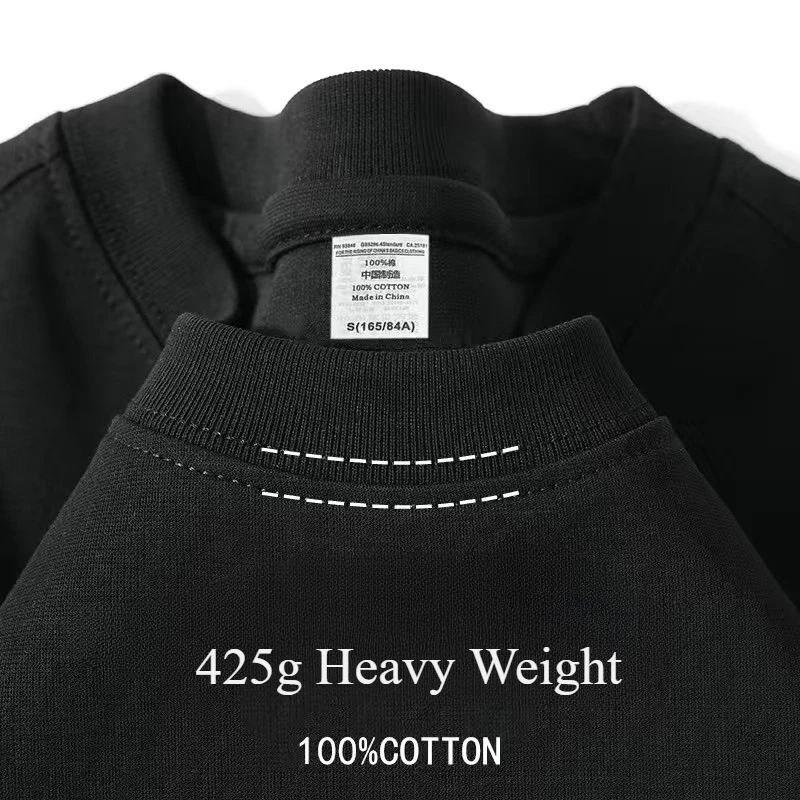 Heavyweight Cotton Men's T-Shirt, Durable Breathable Everyday Round Neck Tee