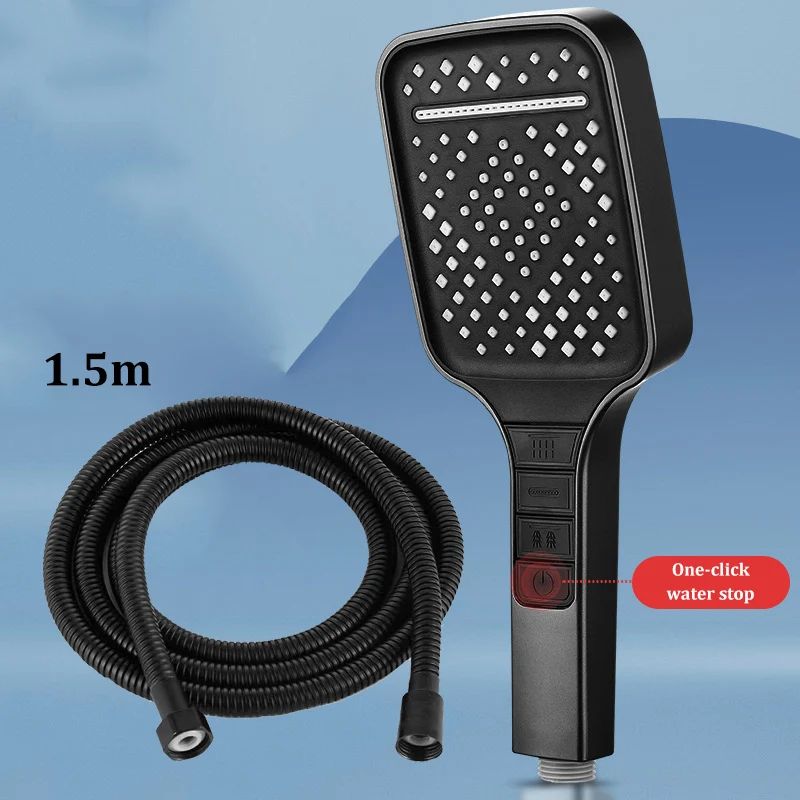 High Pressure Shower Head 7 Mode Adjustable Water Saving Shower Set