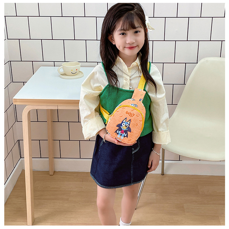 Children Bluey and Bingo Anime Backpack, Cartoon Figure Messenger Bag, Birthday Gift Shoulder Bag