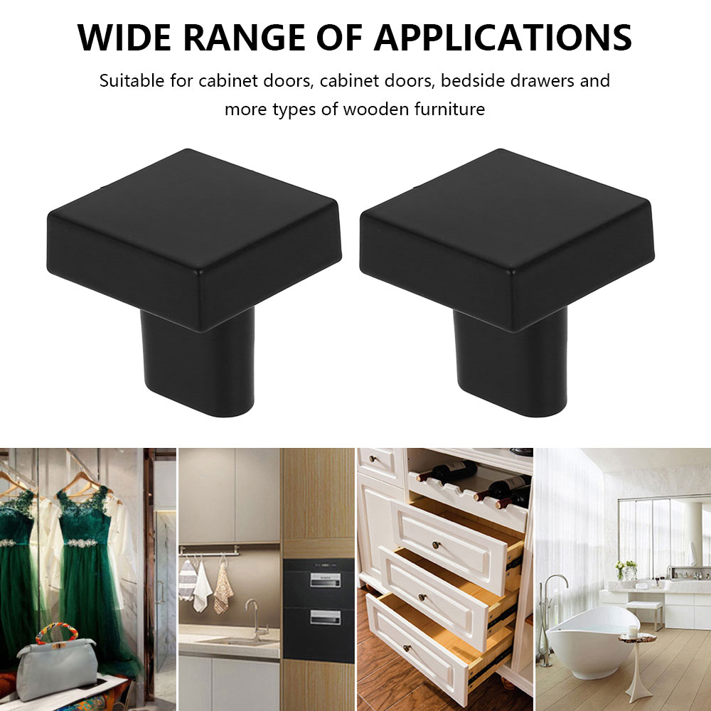 Square Cabinet Knobs Zinc Alloy Single Hole Modern Drawer Pulls