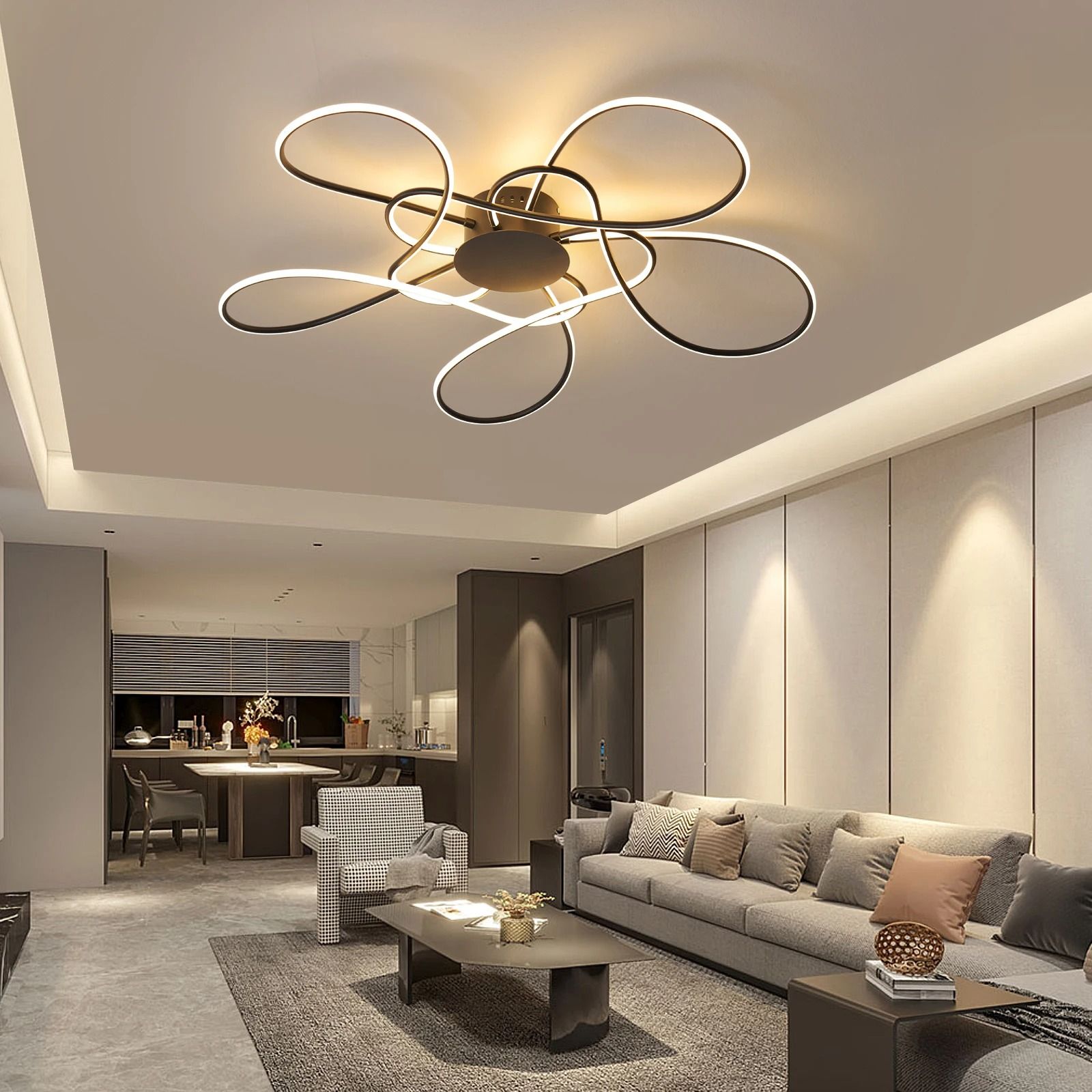 Chrome and Gold Plated Modern LED Chandelier for Luxury Home Decor