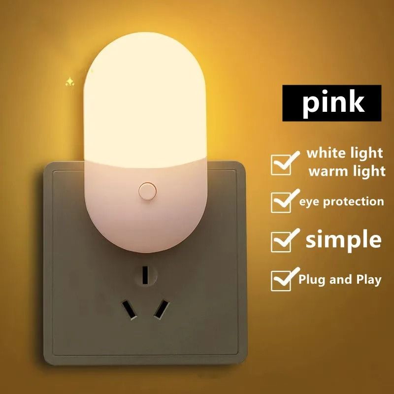 Cute LED Night Light – Compact Plug-In Bedside Lamp
