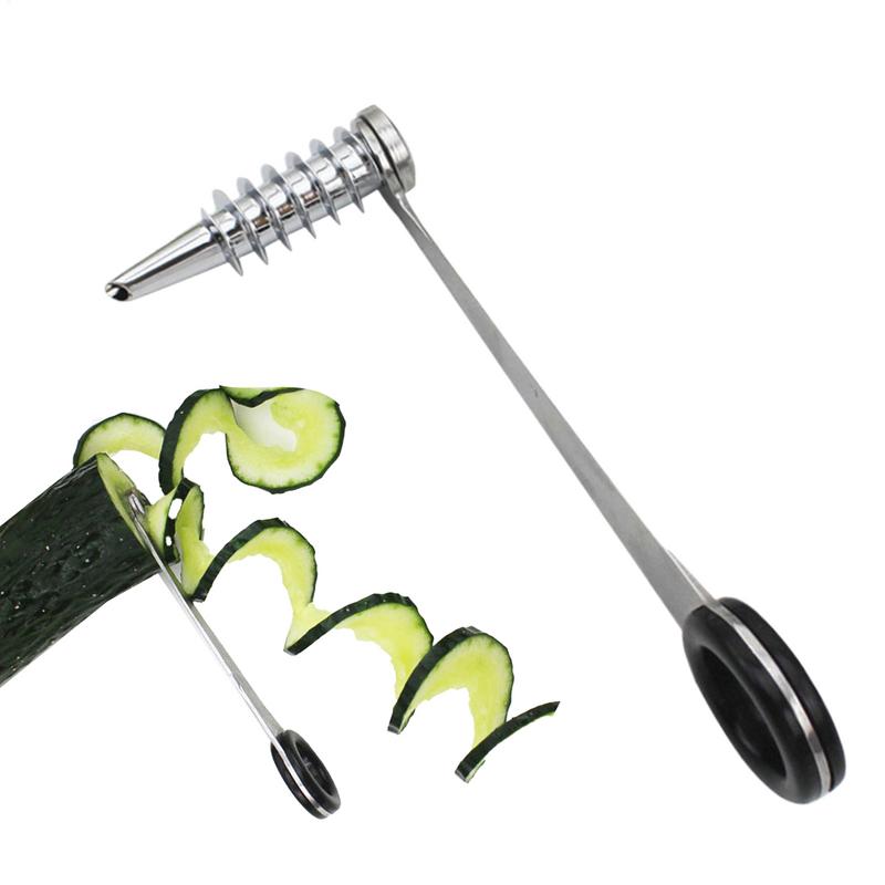 Spiral Slicer Blade for Vegetables Handheld Stainless Steel Kitchen Tool for Cucumber, Carrot, Potato