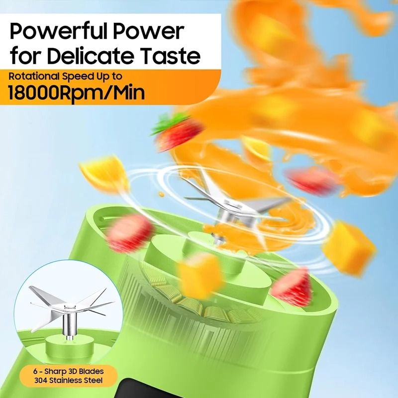 380ml Portable Juicer Blender | Premium Mini USB Rechargeable Smoothie Cup & Fitness Travel Nutrition System
