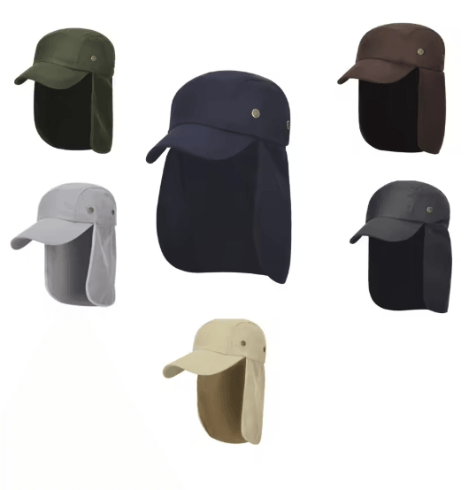 Outdoor Sun Protection Hiking Hat Wide Brim Fishing Hat with Neck Flap