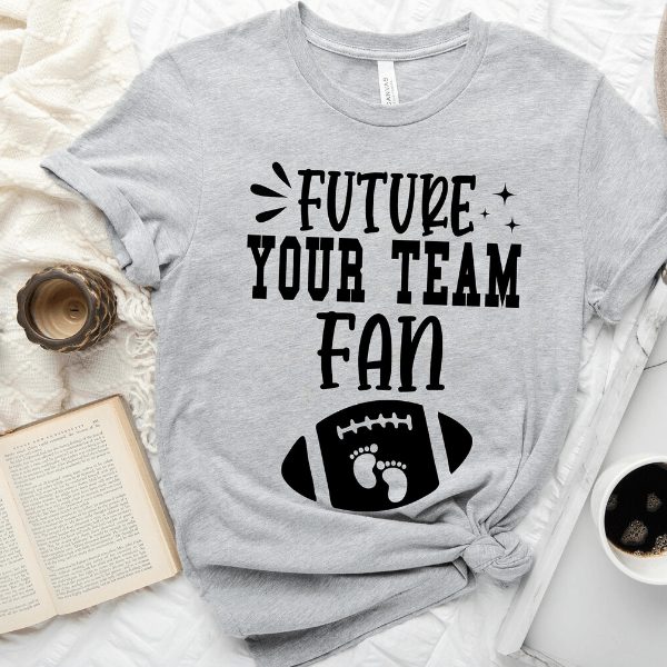 Future Fan Pregnancy Announcement Shirt Funny Football Baby Reveal Tee Mom To Be Gift