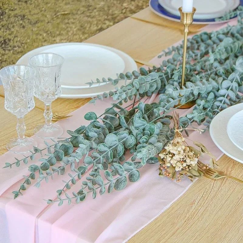 Lifelike artificial eucalyptus stems for DIY bouquets, wedding greenery, and home decor