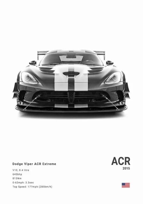 Dodge Challenger SRT Hellcat Redeye Canvas Wall Art Modern Muscle Car Poster