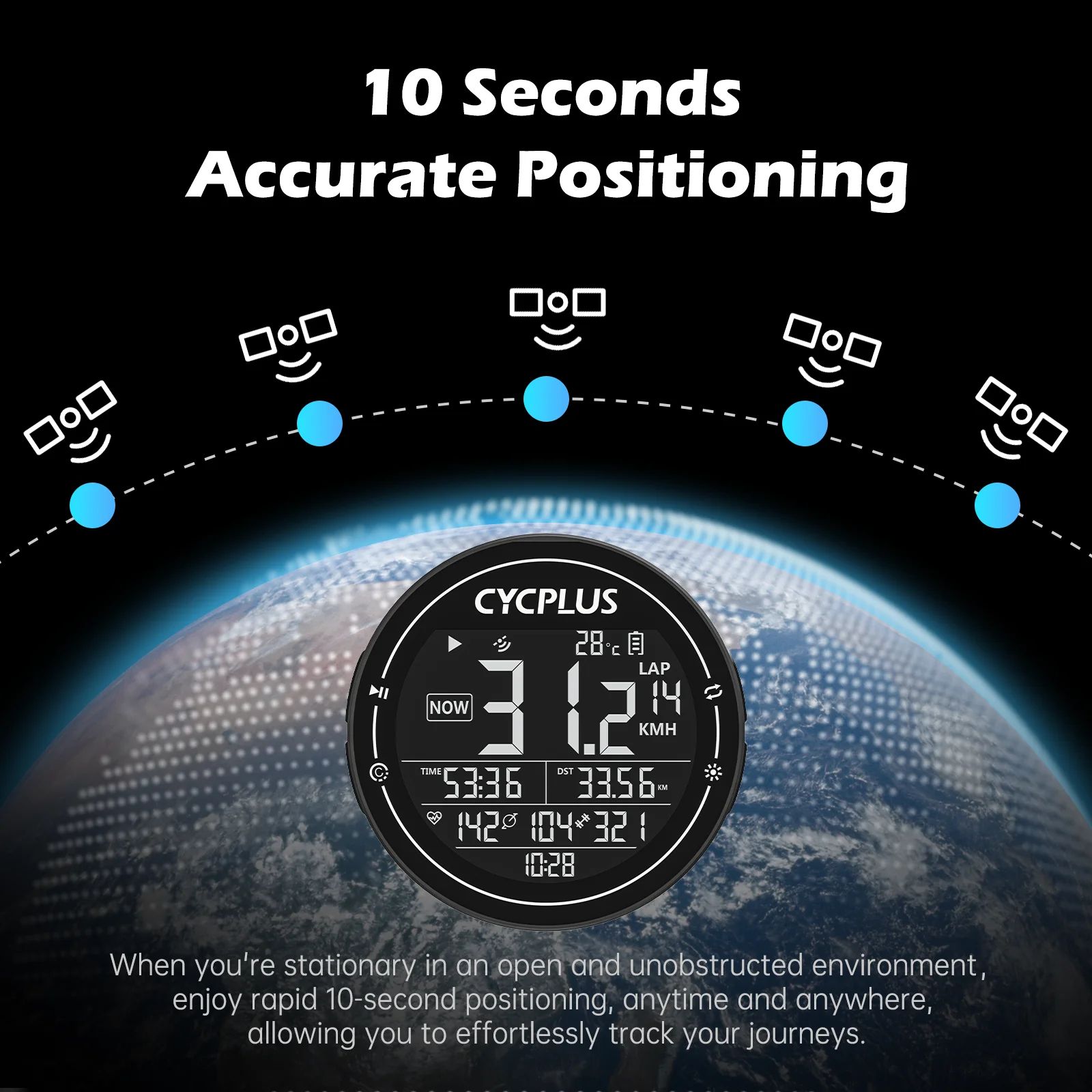 CYCPLUS M2 GPS Bike Computer – Wireless ANT+ Bluetooth Cycling Speedometer
