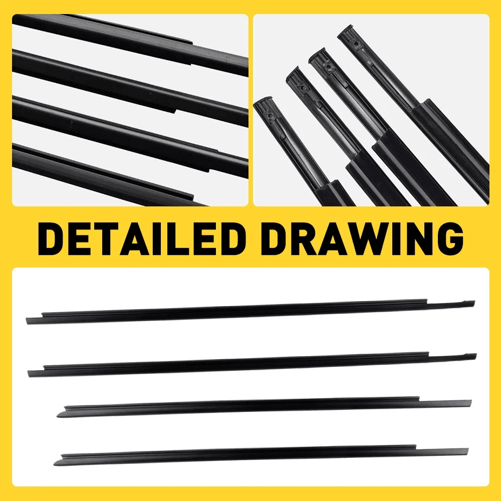Moulding Trim Belt, Weatherstrip Window Rubber Seal, Waterproof, Noise Reduction, Durable High-Quality Automotive Seal