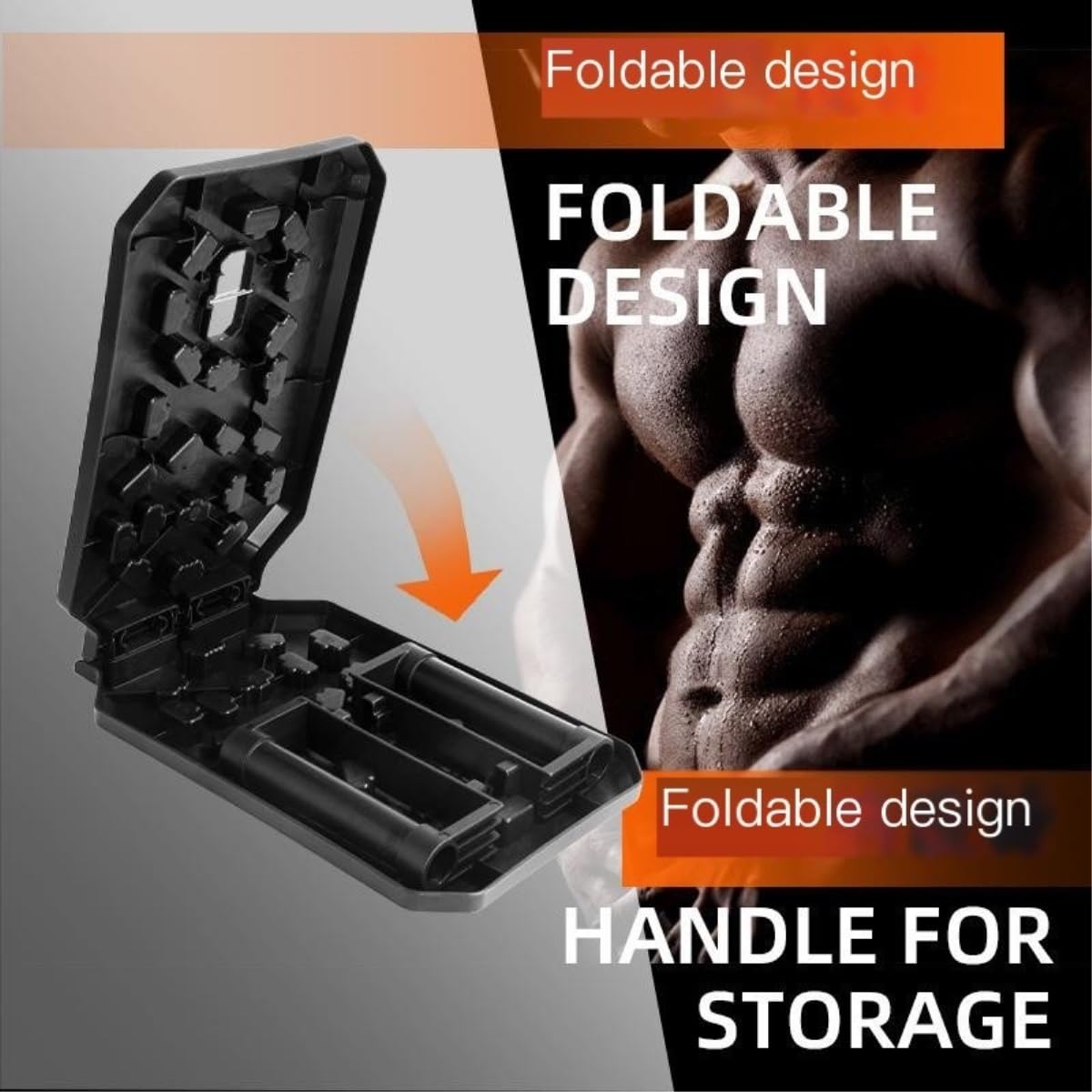 Foldable Fitness Equipment with Handles for Chest Abdomen Arms and Back Training, Portable Multifunctional Push-up Board