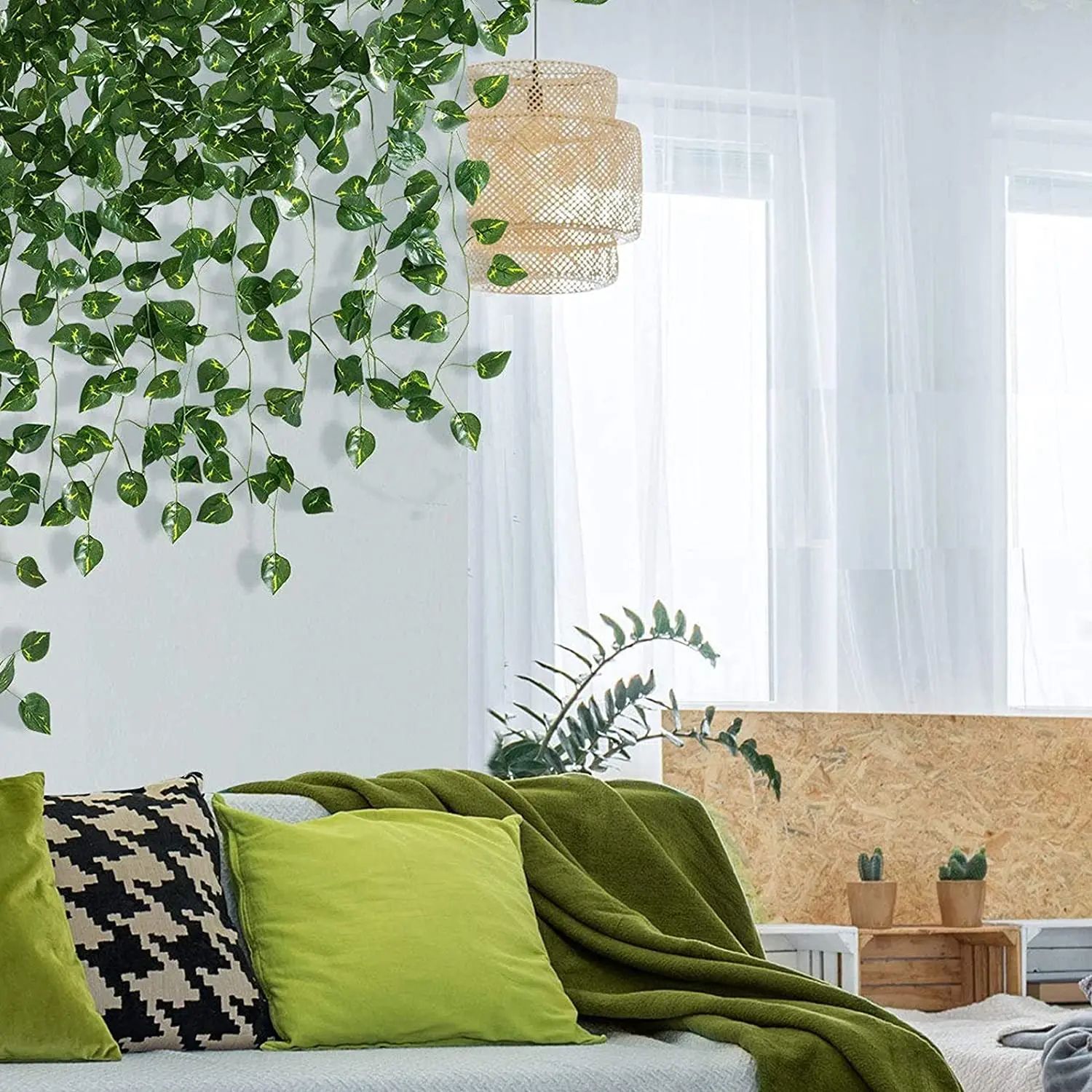 Artificial Ivy Leaves Garland – Realistic Hanging Greenery Vine for Wedding, Party & Home Decor