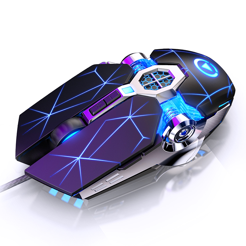 Ergonomic Wired Mouse for PC, Wired Silent Gaming Mouse, LED Backlit USB Optical, Laptop Games Mice