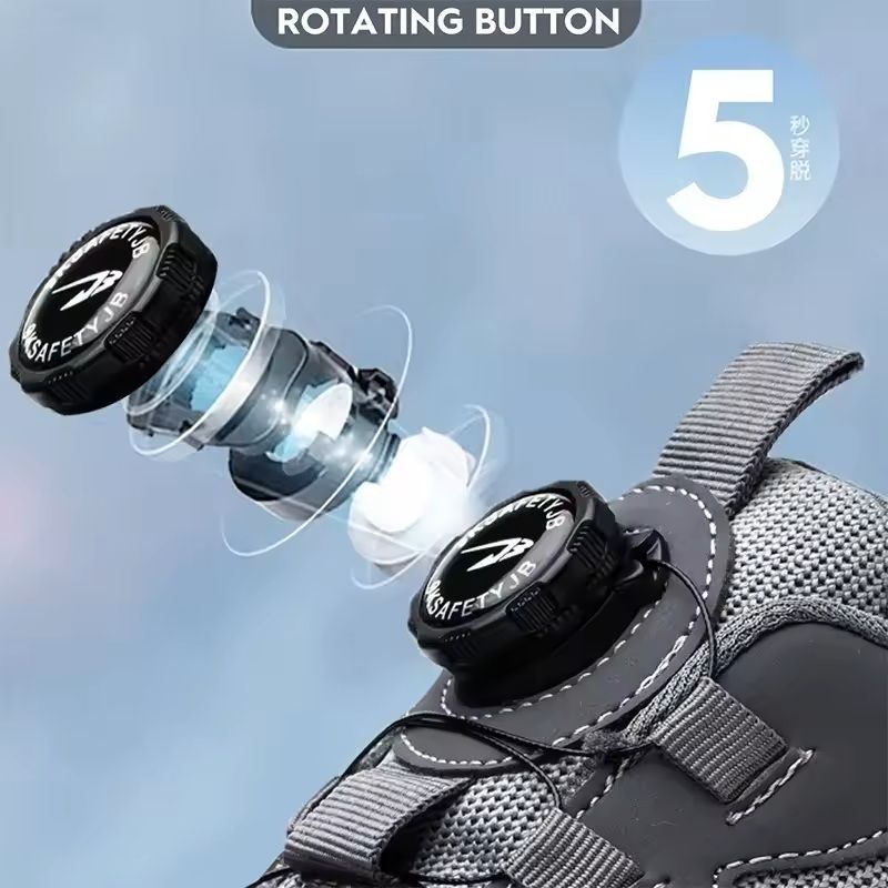Men's Rotating Button Safety Shoes with Steel Toe Protection