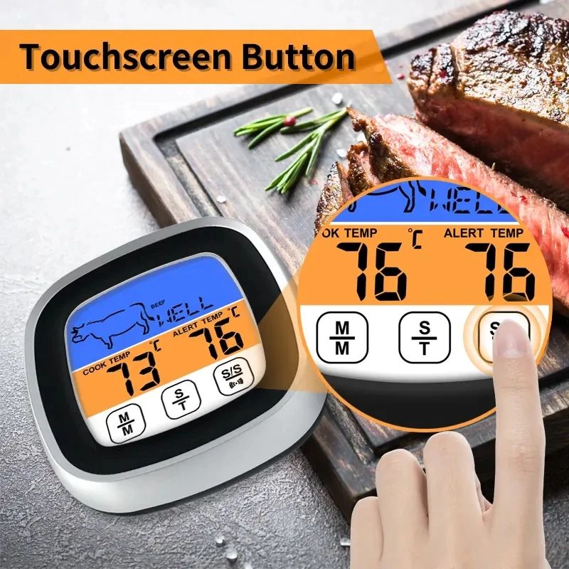 SmartTouch Digital Meat Thermometer with Precision Probe & Cooking Timer