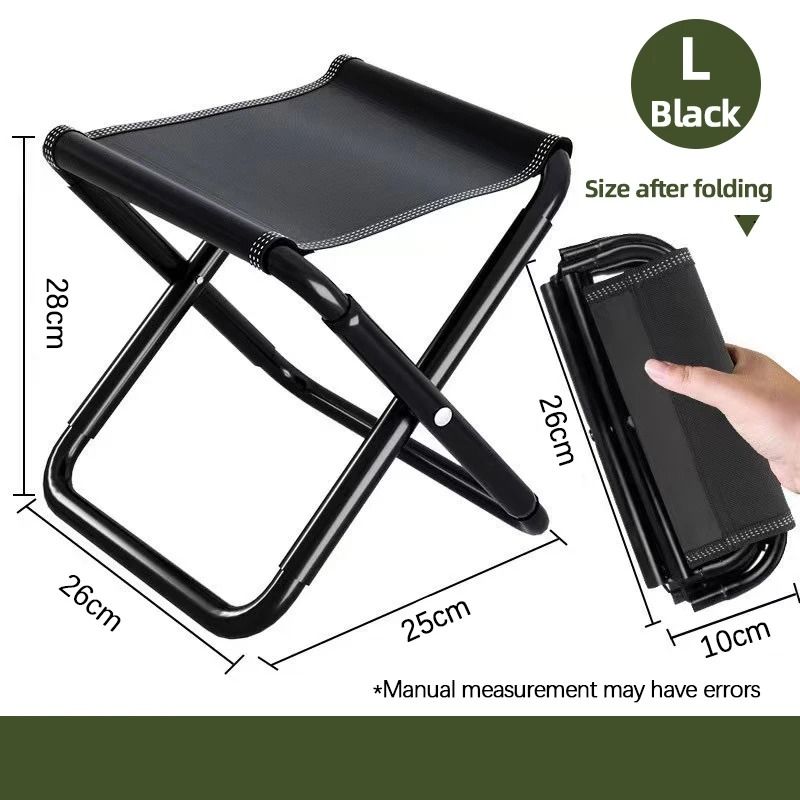 Heavy-Duty Portable Iron Folding Stool for Camping and Fishing
