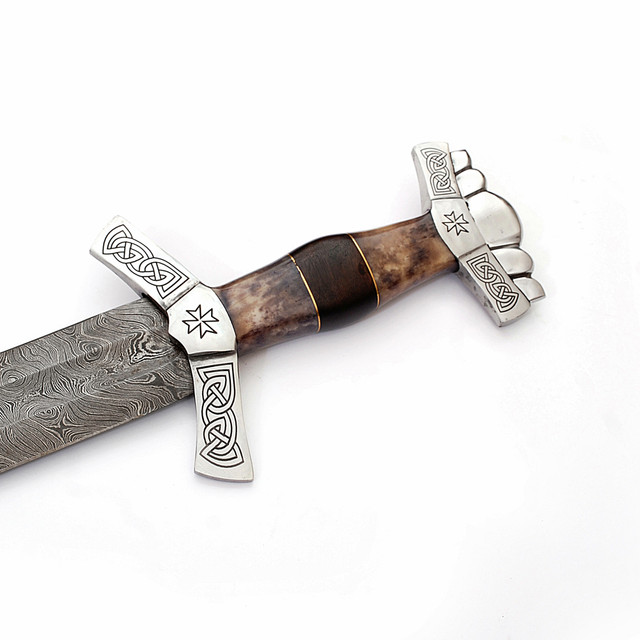 Handmade Damascus Steel Rat Tail Valhalla Rising Sword