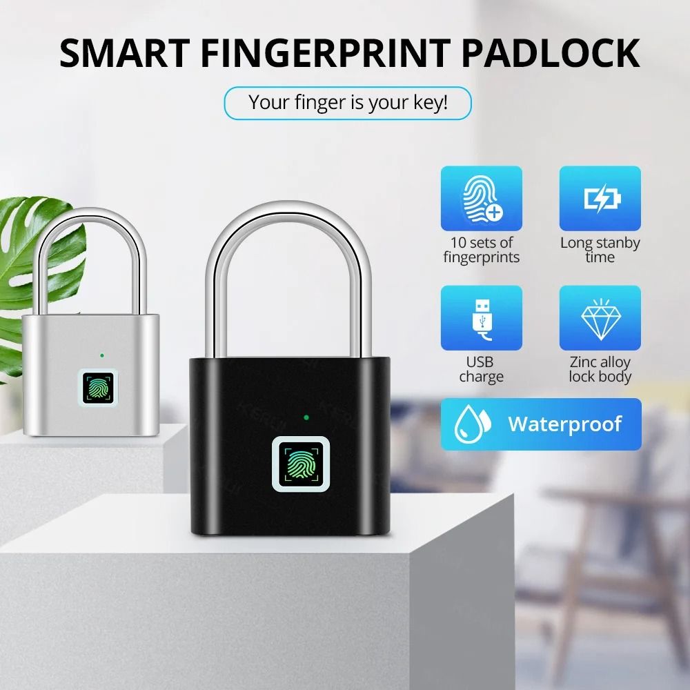 Smart Biometric Fingerprint Security Padlock