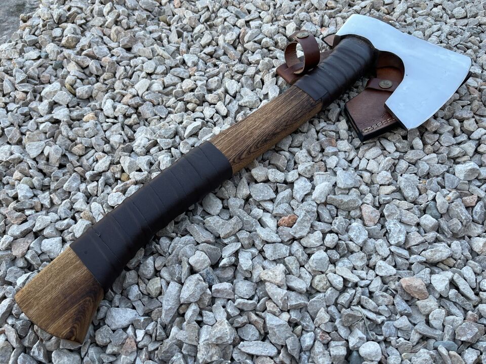 Viking Axe Custom Handmade Carbon Steel Blade Hunting Axe Camping Axe Gift Axe