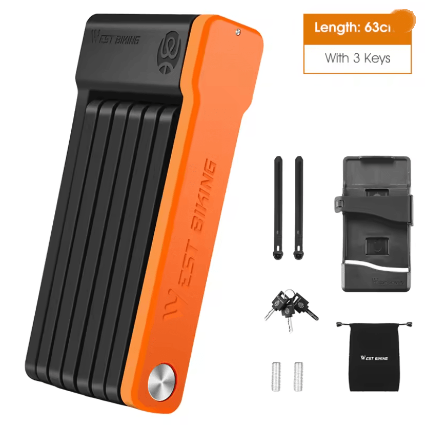 West Biking Heavy Duty Folding Bike Lock with Mount