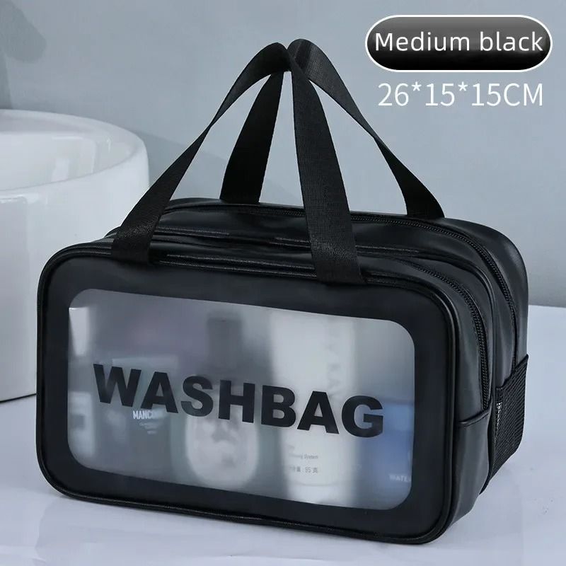 Dry Wet Separation Transparent PU Makeup Bag