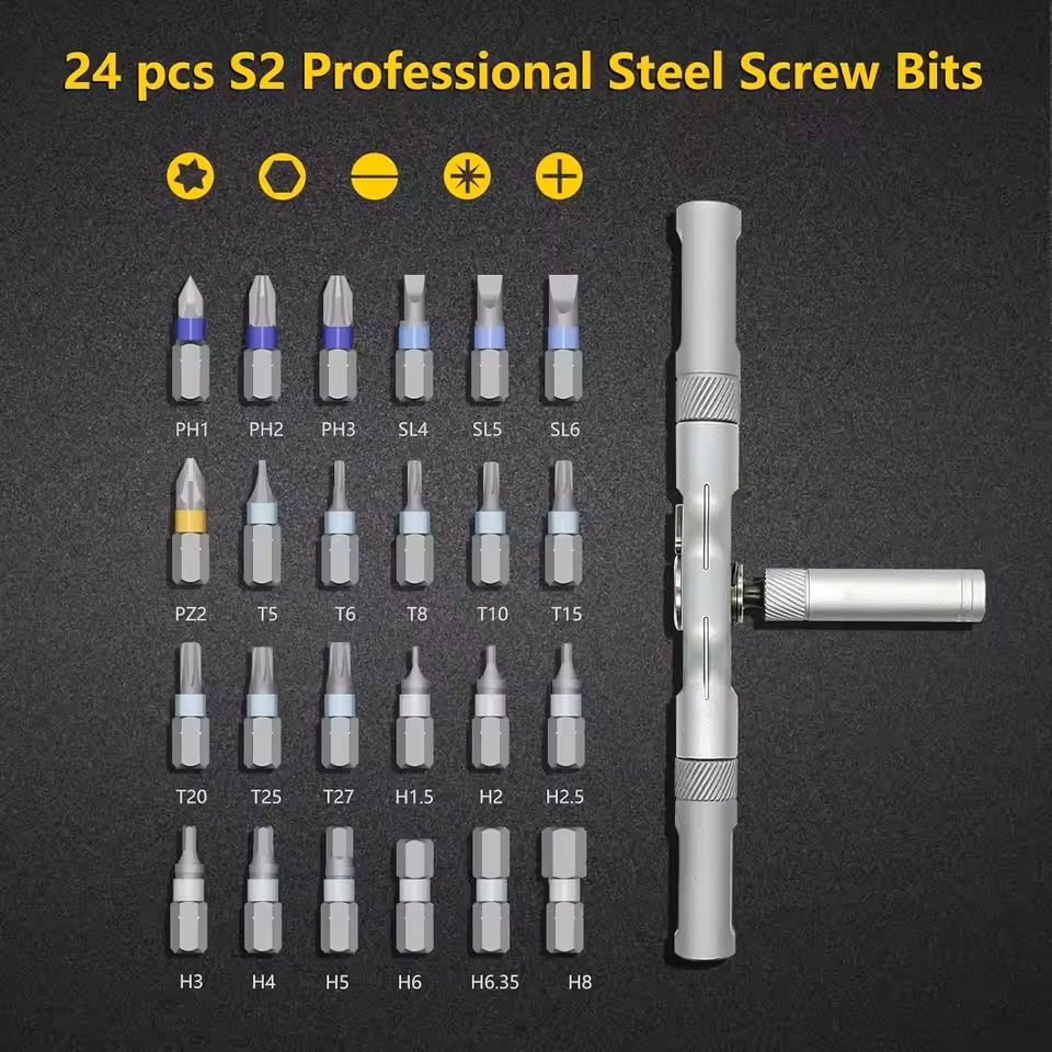 Multifunction Ratchet Screwdriver Set with Magnetic Bits