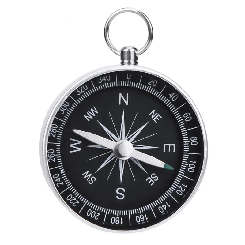 Mini Aluminum Alloy Compass Keychain Portable Outdoor Navigation Tool