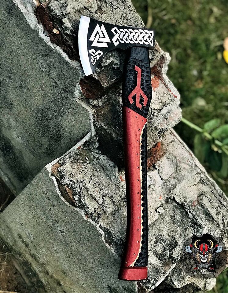 Hand Forged High Carbon Steel Axe Head – 20 Inch Custom Outdoor Camping & Bushcraft Blade