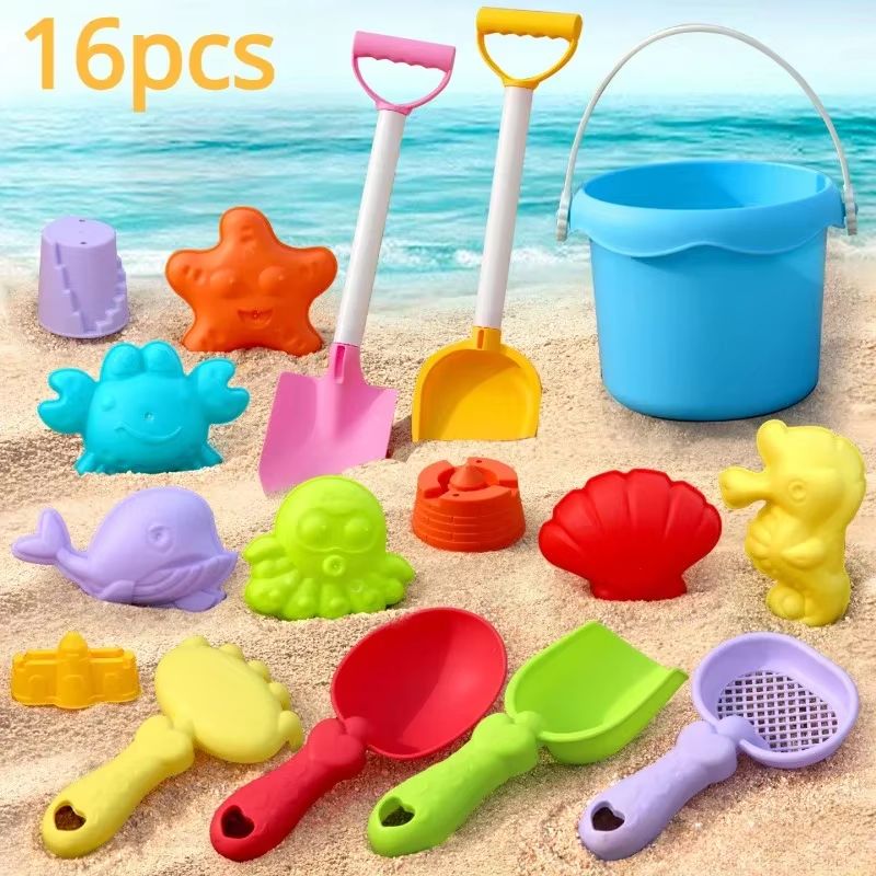 SunnyDig Mini Children's Beach Toy Set With Large Shovel and Bucket