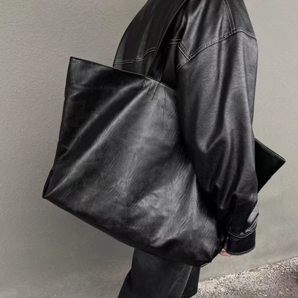 Large Capacity PU Leather Shoulder Tote Bag for Women Commuter Handbag