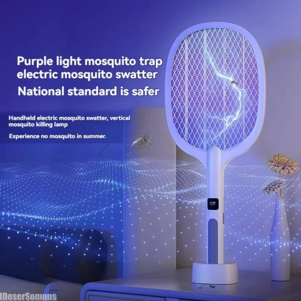 XIAOTREE Electric Mosquito Swatter 4000V Rechargeable Handheld Bug Zapper Type C