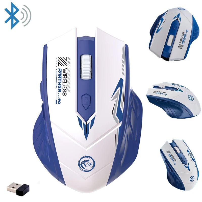 Dual-Mode Wireless Gaming Mouse – 2.4G & Bluetooth 5.4 Rechargeable 1600DPI PC Mouse